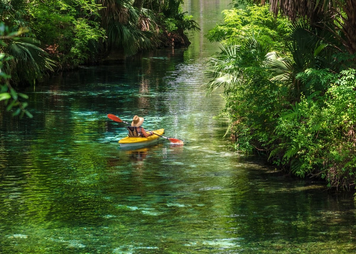 3 woman paddling in a kayak
